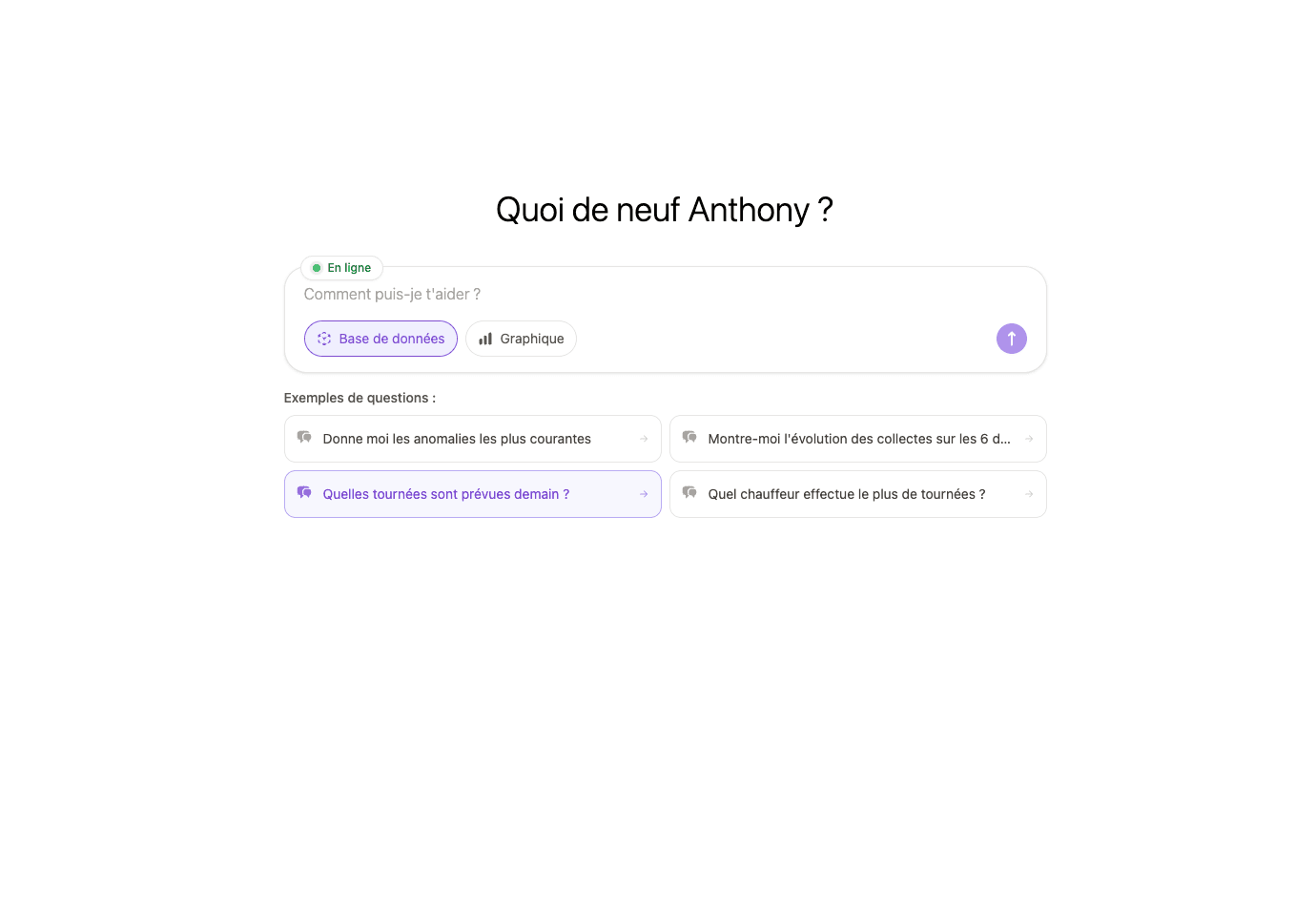 Interface Coltine avec fonctionnalités d'intelligence artificielle